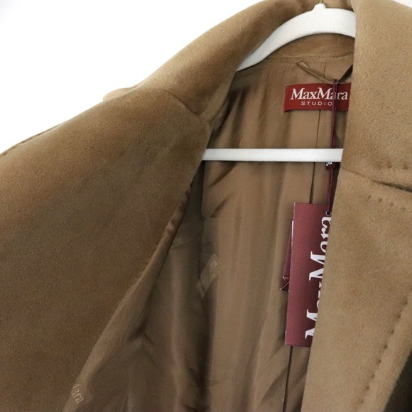 NWT Max Mara Studio Asti Virgin Wool Coat Camel US 12 - Picture 7 of 15